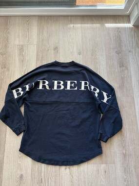 BURBERRY LOGO OVERSIZE SWEATER Size XS Navy